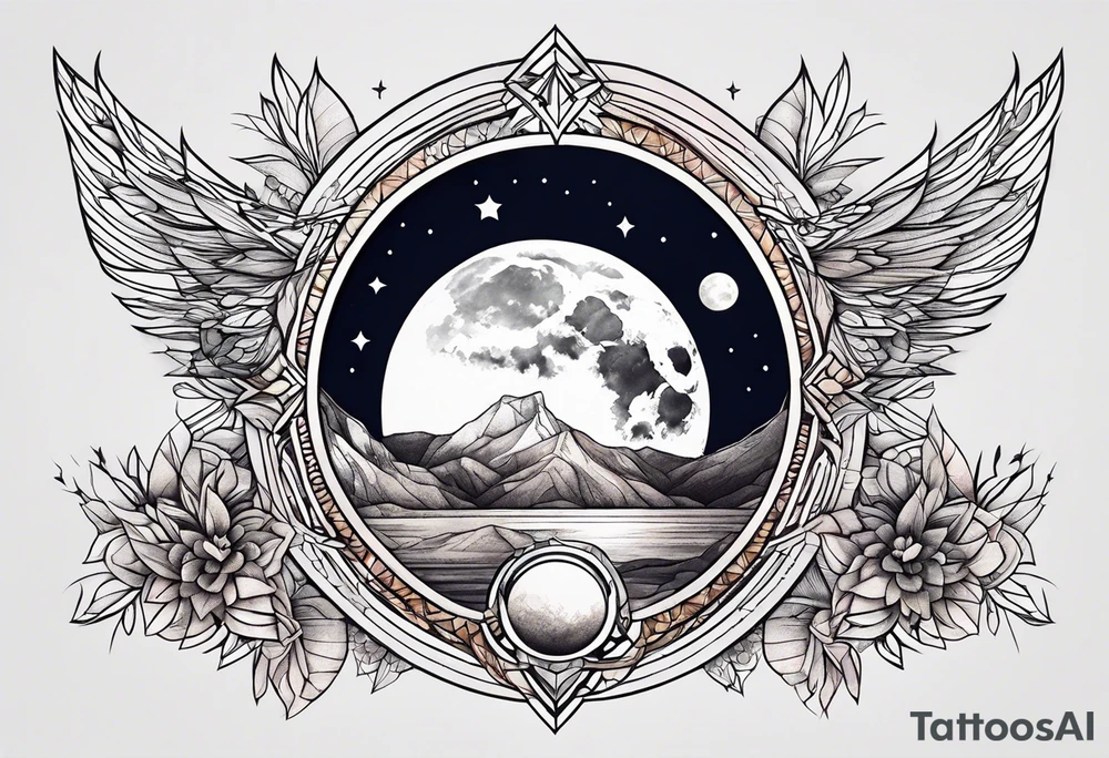 sacred moon tattoo idea