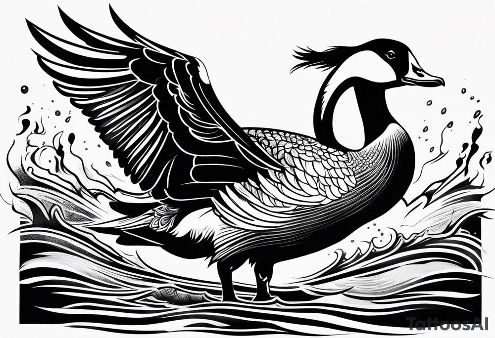 angry canadian goose tattoo idea