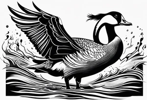 angry canadian goose tattoo idea