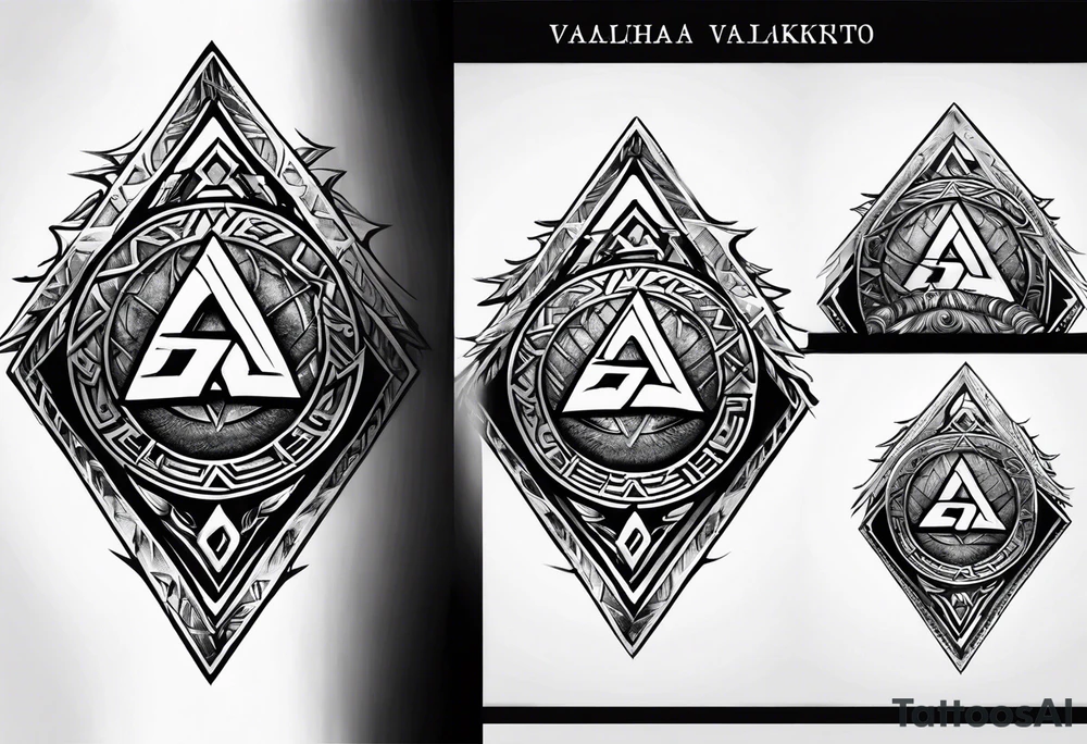 Valhalla valknut shield tattoo idea