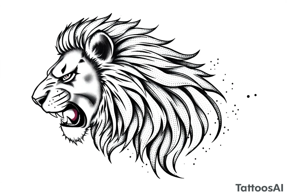 powerful lion tattoo idea