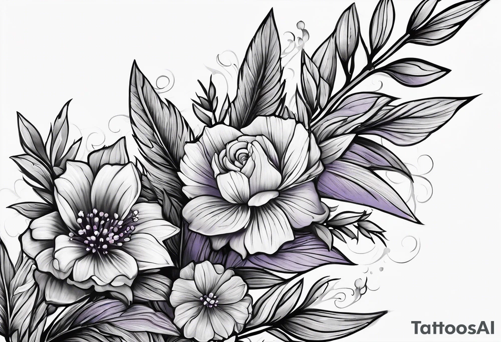 Arrowhead wrapped in lavender flowers tattoo idea Arrowhead wrapped in lavender flowers tattoo idea