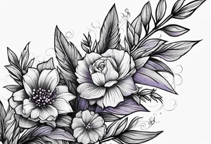Arrowhead wrapped in lavender flowers tattoo idea