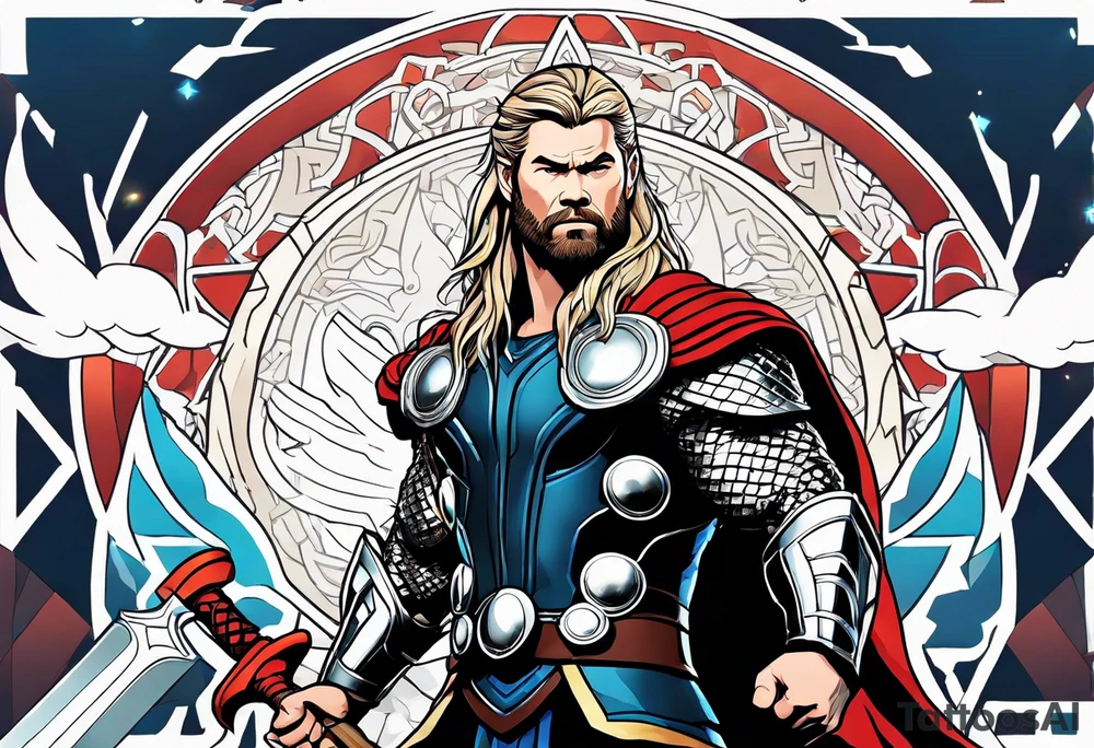 The Mighty Thor that looks like the Chris Hemsworth version tattoo idea