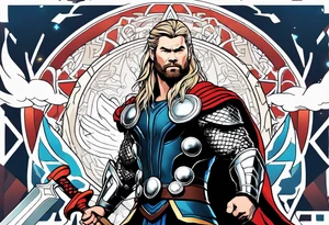 The Mighty Thor that looks like the Chris Hemsworth version tattoo idea