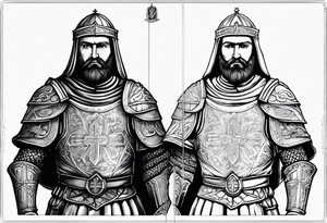 I want a standing serbian knight on my upper arm. In the background I‘d like to have the church of saint sava from belgrade. tattoo idea