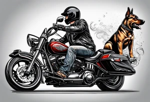 Motorcycle Rider with a puppy dog look tattoo idea