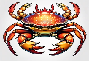 Crab wearing crown tattoo idea