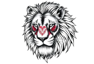powerful majestic lion with Czech theme tattoo idea