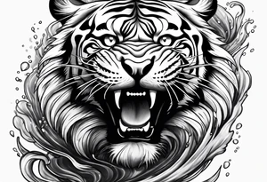 Tiger in water tattoo idea