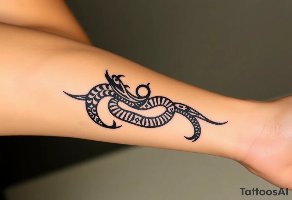 Mythical serpent tattoo idea