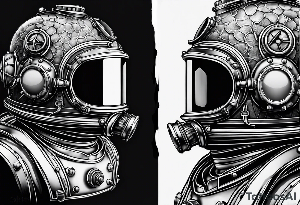 mark v diving helmet tattoo idea