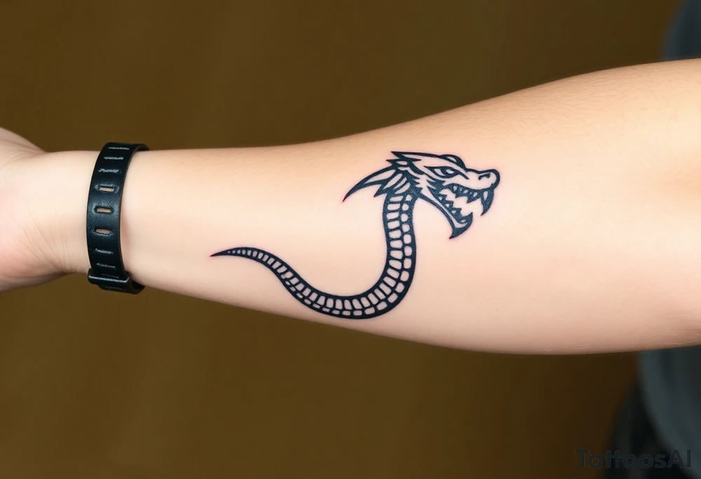 Mythical serpent tattoo idea