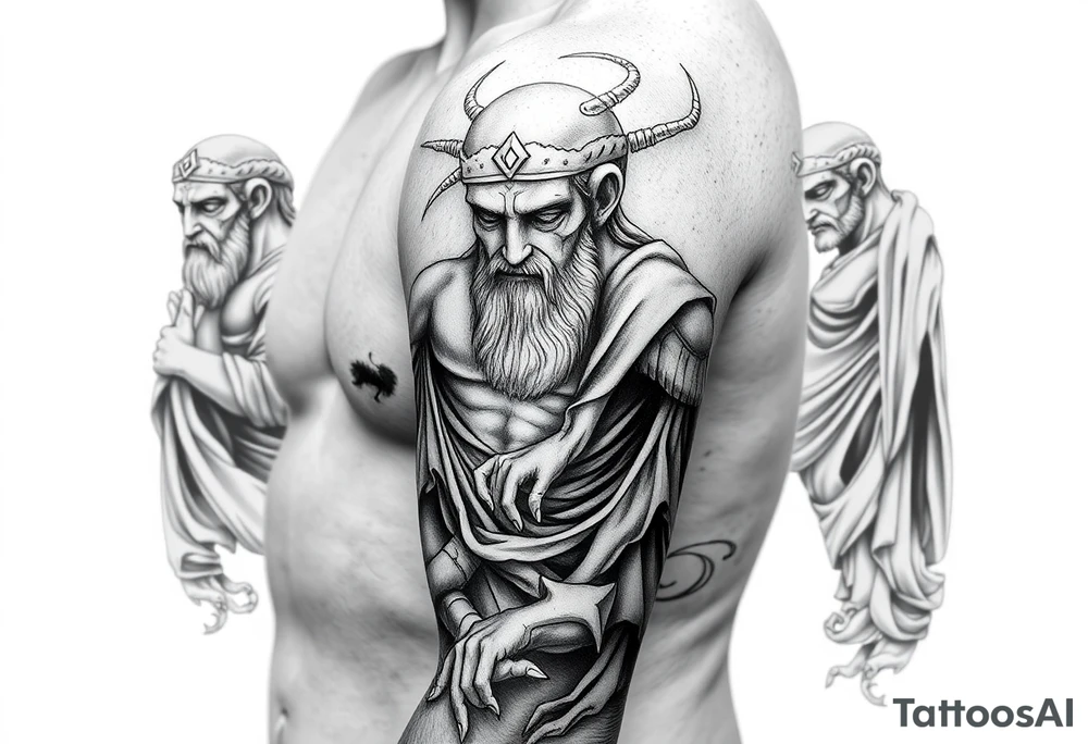 griechische mythologie, Kopflose oder gebrochene Statuen, symbole aus der Mythologie, micro realism tattoo idea