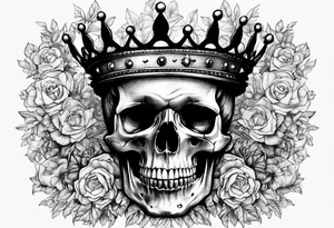 Skull with a crown tattoo idea