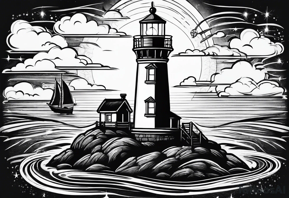 Lighthouse and anchor that says "my beacon, my anchor" tattoo idea