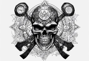 Biohazard radiology skelton with body make it look masculine and scary tattoo idea