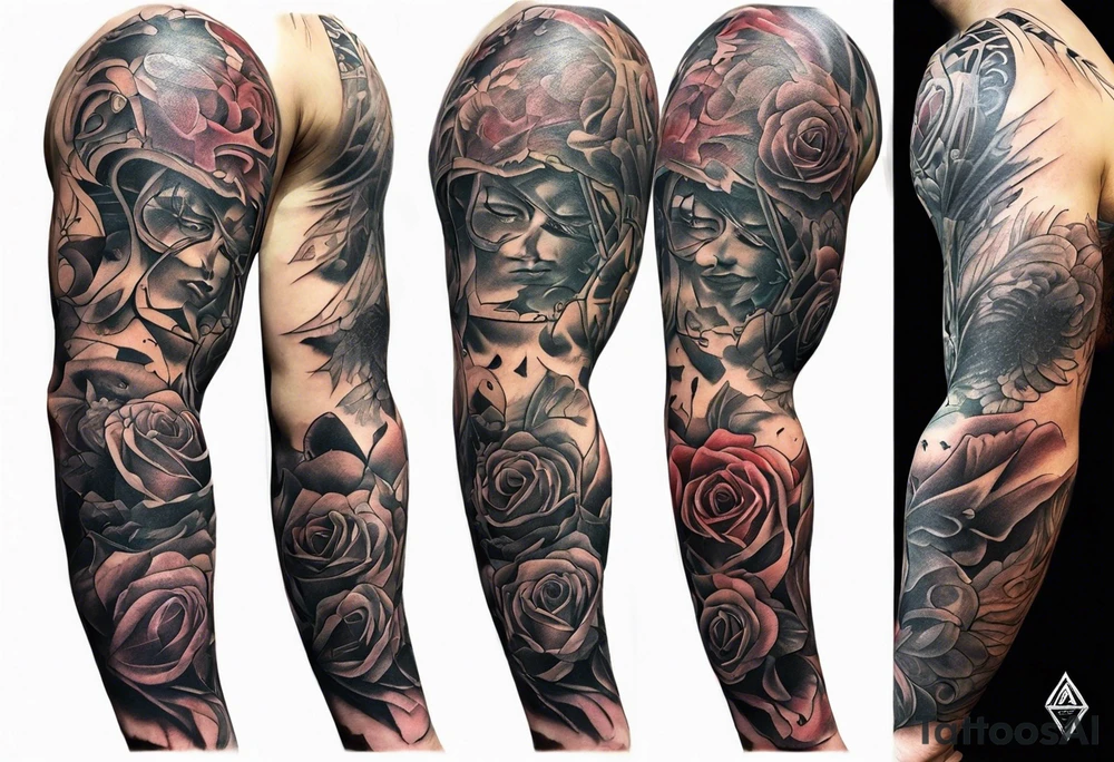 pain human tissue on arm tattoo idea