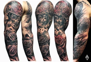pain human tissue on arm tattoo idea