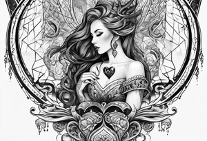 Long tattoo for arm. Lovecraftian creature, protecting a heart. tattoo idea