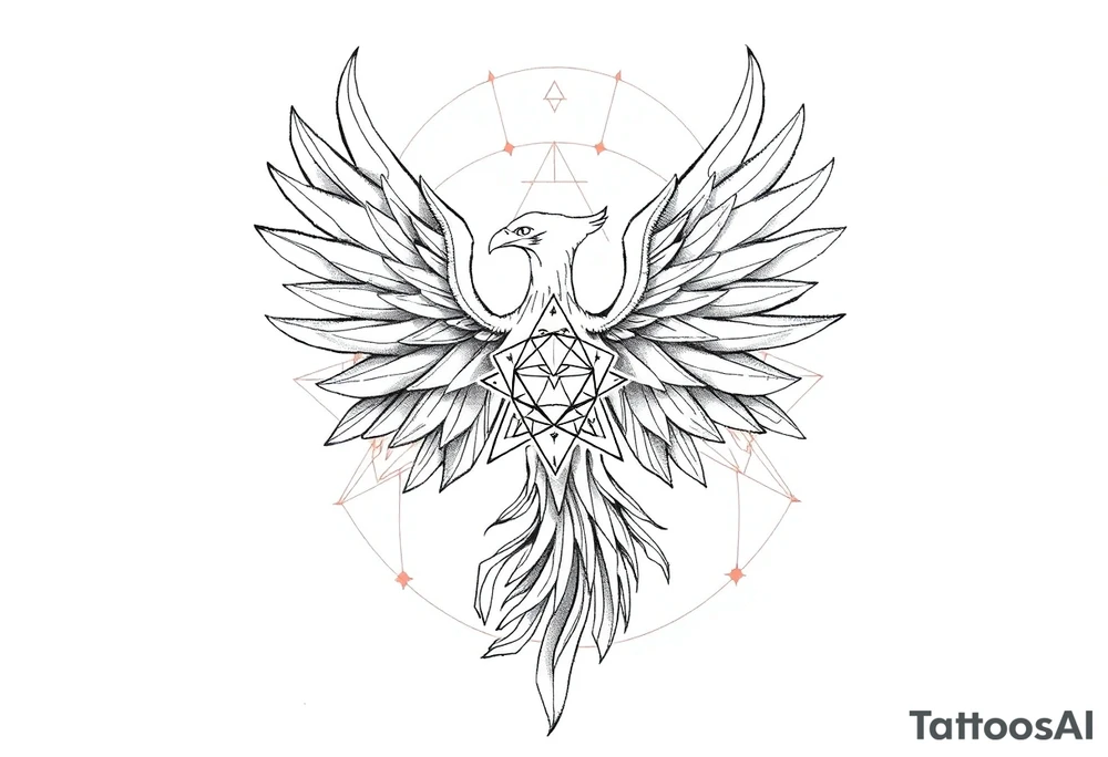 holy geometry phoenix tattoo idea