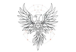 holy geometry phoenix tattoo idea