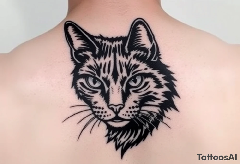 black cat tattoo idea