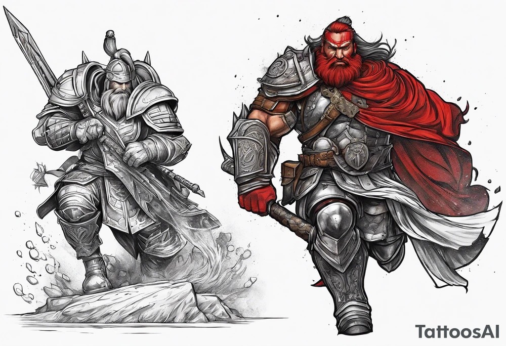 Leman russ vs magnus red tattoo idea