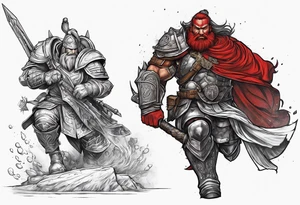 Leman russ vs magnus red tattoo idea