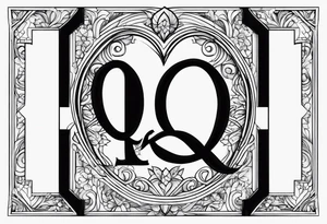 The letter Q with a heart tattoo idea