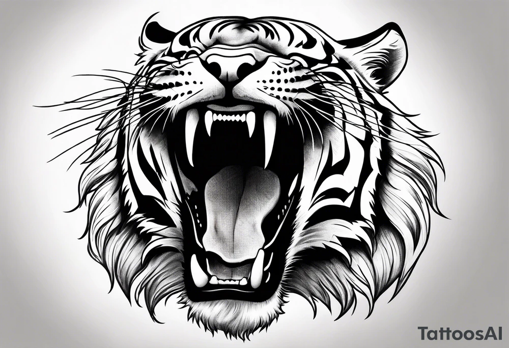Tiger teeth tattoo idea