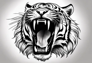 Tiger teeth tattoo idea