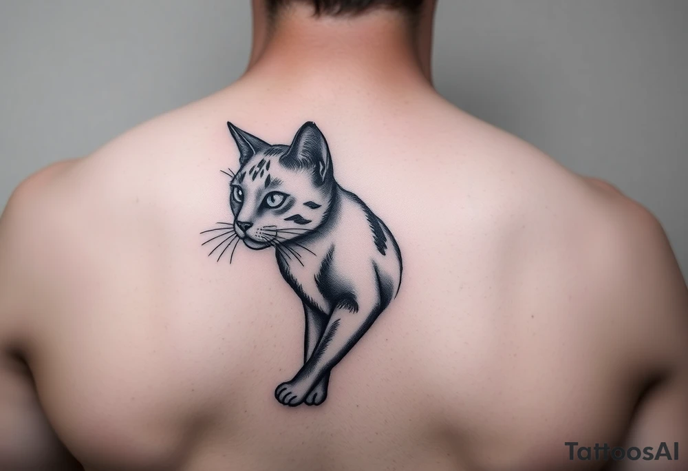 black cat tattoo idea