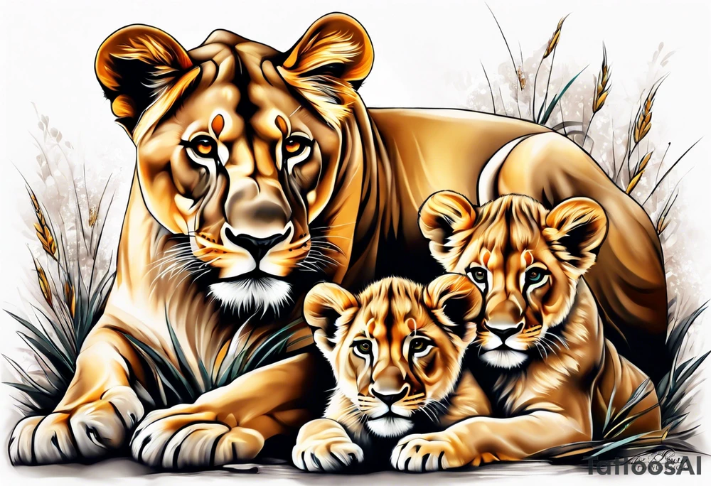 Lioness & Cubs tattoo idea