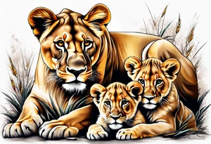Lioness & Cubs tattoo idea