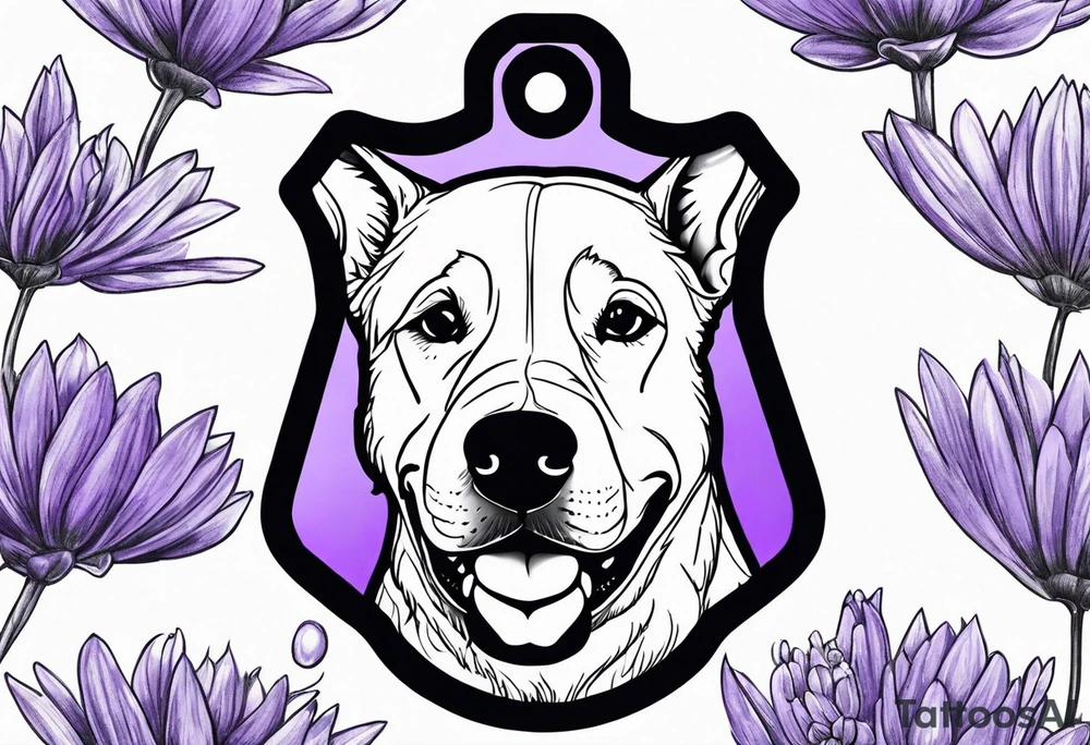 Dog tag lavender tattoo idea