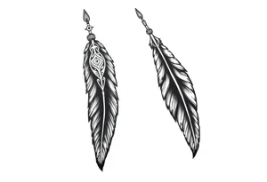 spiritual feathers ornamental indian shaman rune tattoo idea