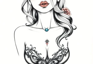 Naked Zombie pinup girl tattoo idea