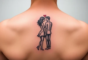 Two people in love holding each other tattoo idea