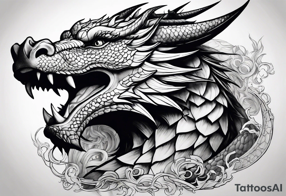 roaring dragons tattoo idea