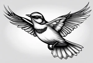 bluebird of happiness in flight tattoo idea