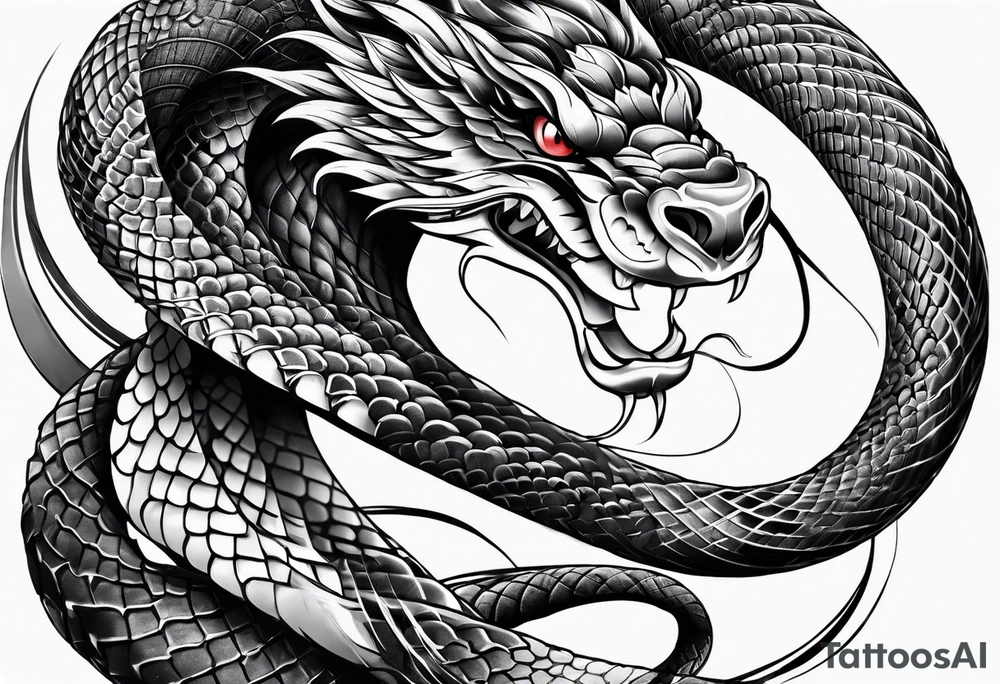 Samurai snake tattoo idea