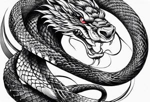 Samurai snake tattoo idea