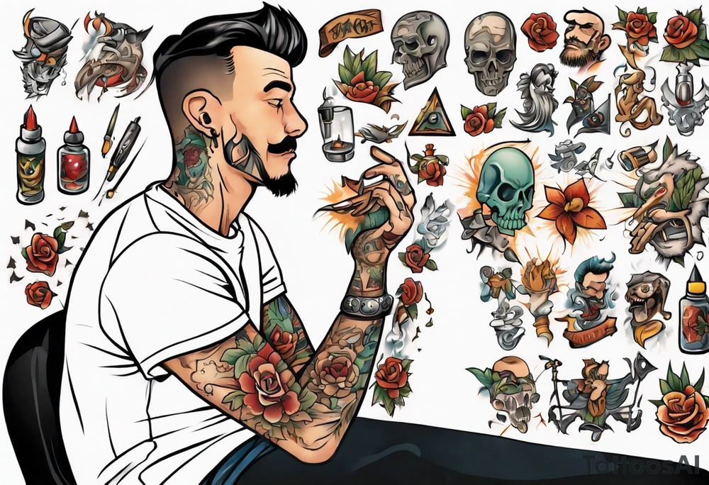 man getting a tattoo close up tattoo idea