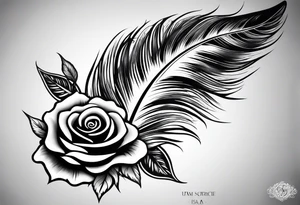 fore arm tattoo
a angel feather including a stylish rose with first name Isa encrypted tattoo idea