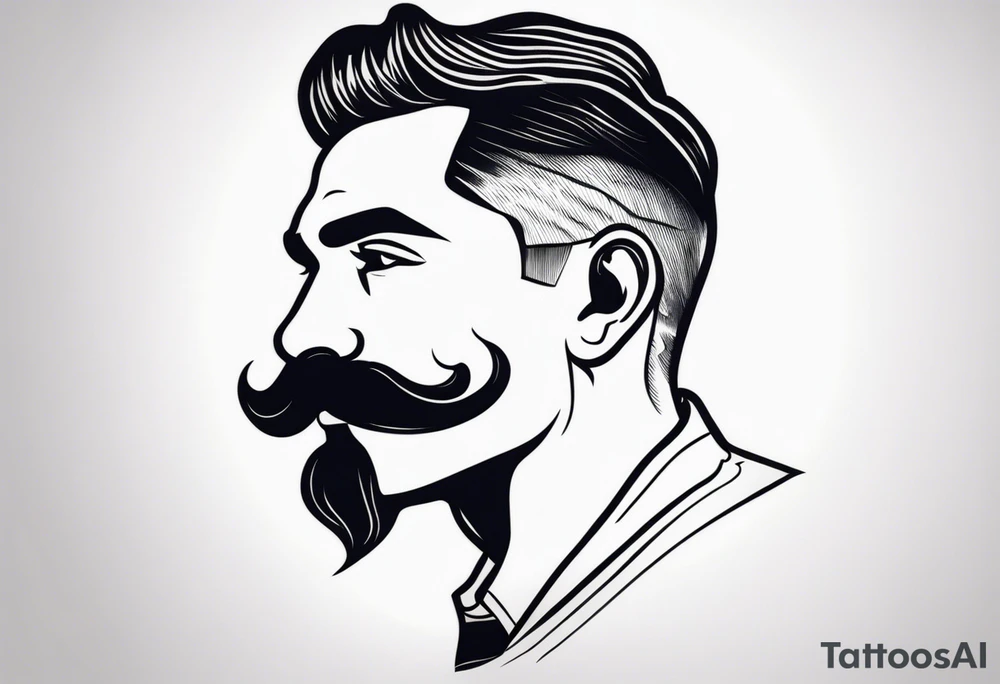 traditional tattoo of man with mustash tattoo idea