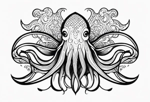 squid with adult swim style tattoo idea