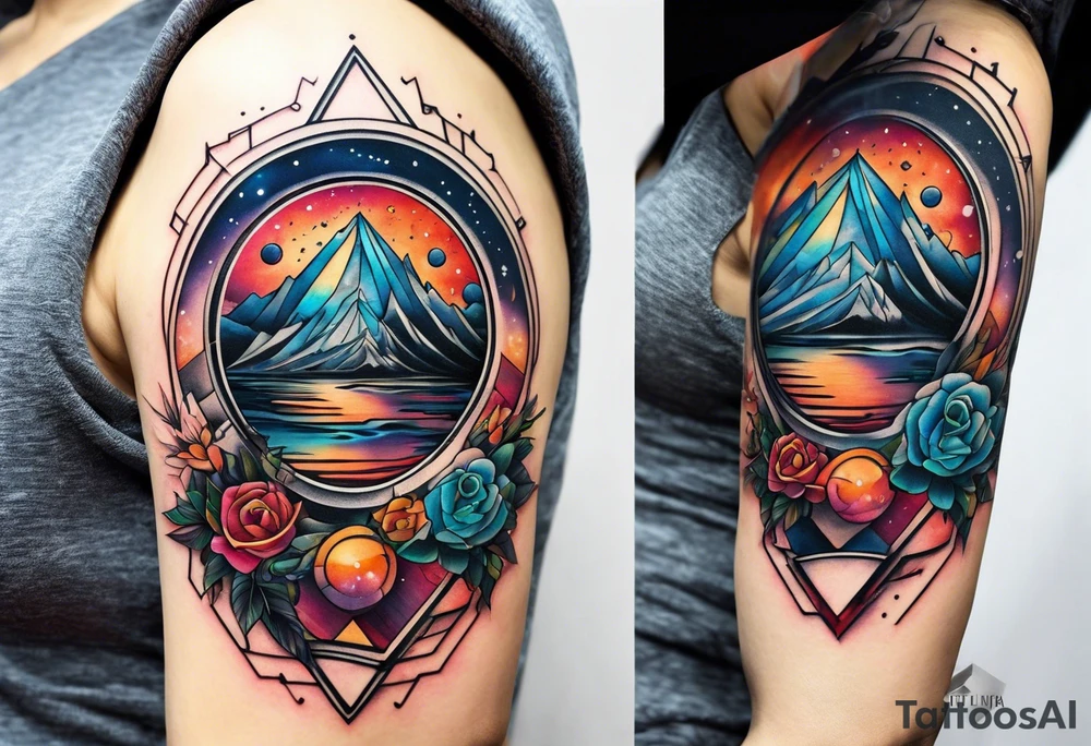 time and space tattoo idea