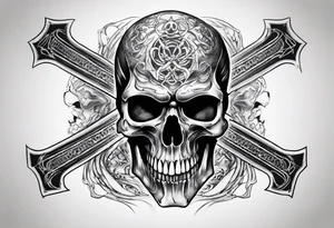 Biohazard x-ray skelton with body make it look masculine and scary tattoo idea