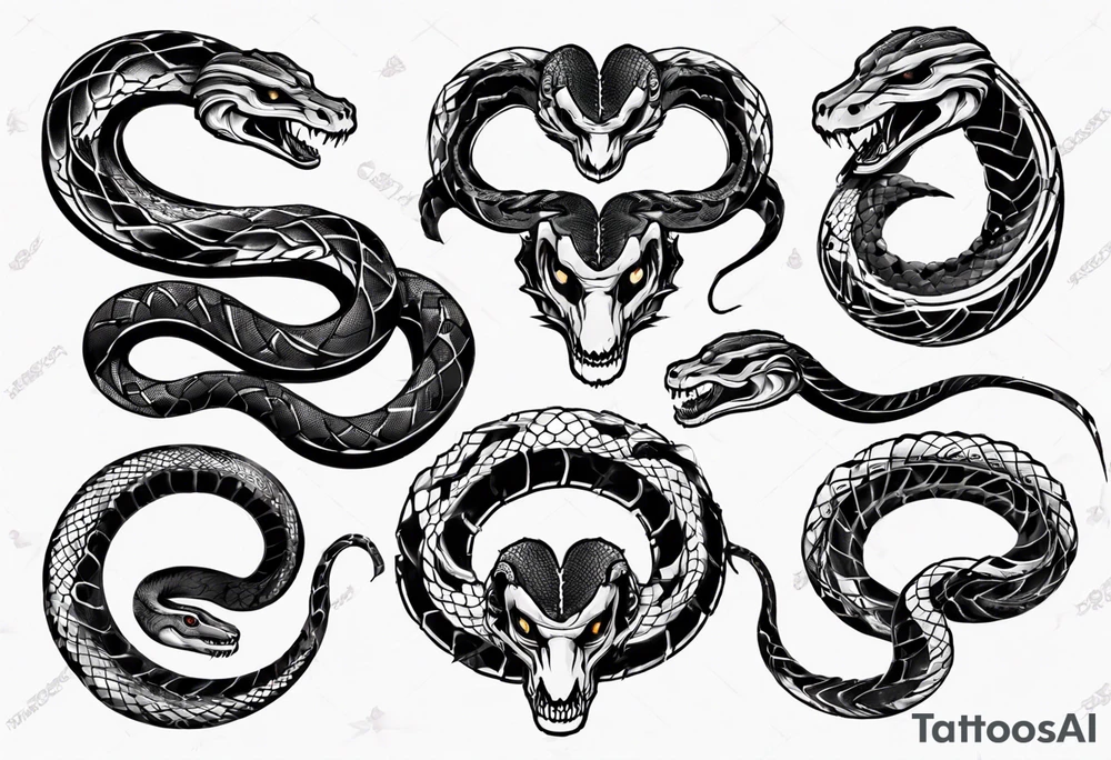 Gothic snake tattoo idea